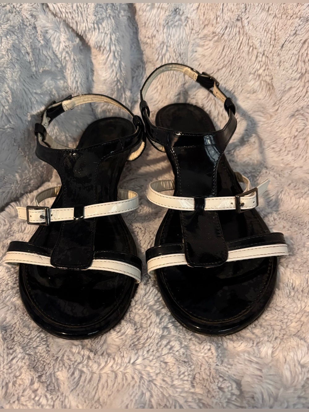 NWD Black and White Sandals - Size 8